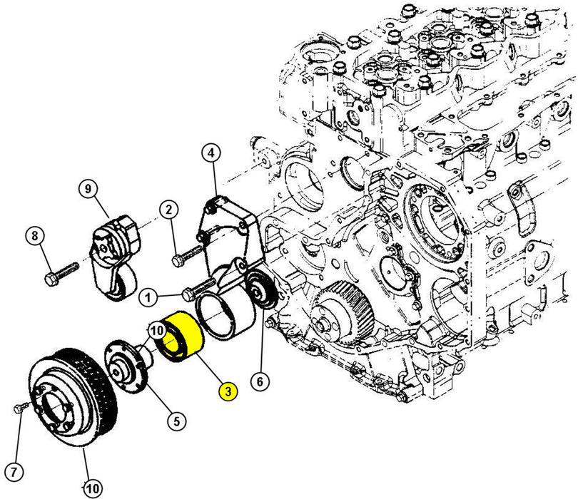 Fan Pulley Hub Bearing for Dodge Ram Diesel 1989-2012 Cummins 5.9L & 6.7L Engines